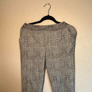 Women's Grey and Black Trousers Medium Wearever Casual Loose Fit Capris